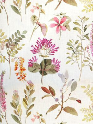 Sissinghurst Purple Multi LO50160001 by Grey Watkins Designer Fabric 100% LINEN AUSTRIA MEDIUM DUTY Horizontal: 34" and Vertical: 28.5" 57 - Swanky Fabrics -