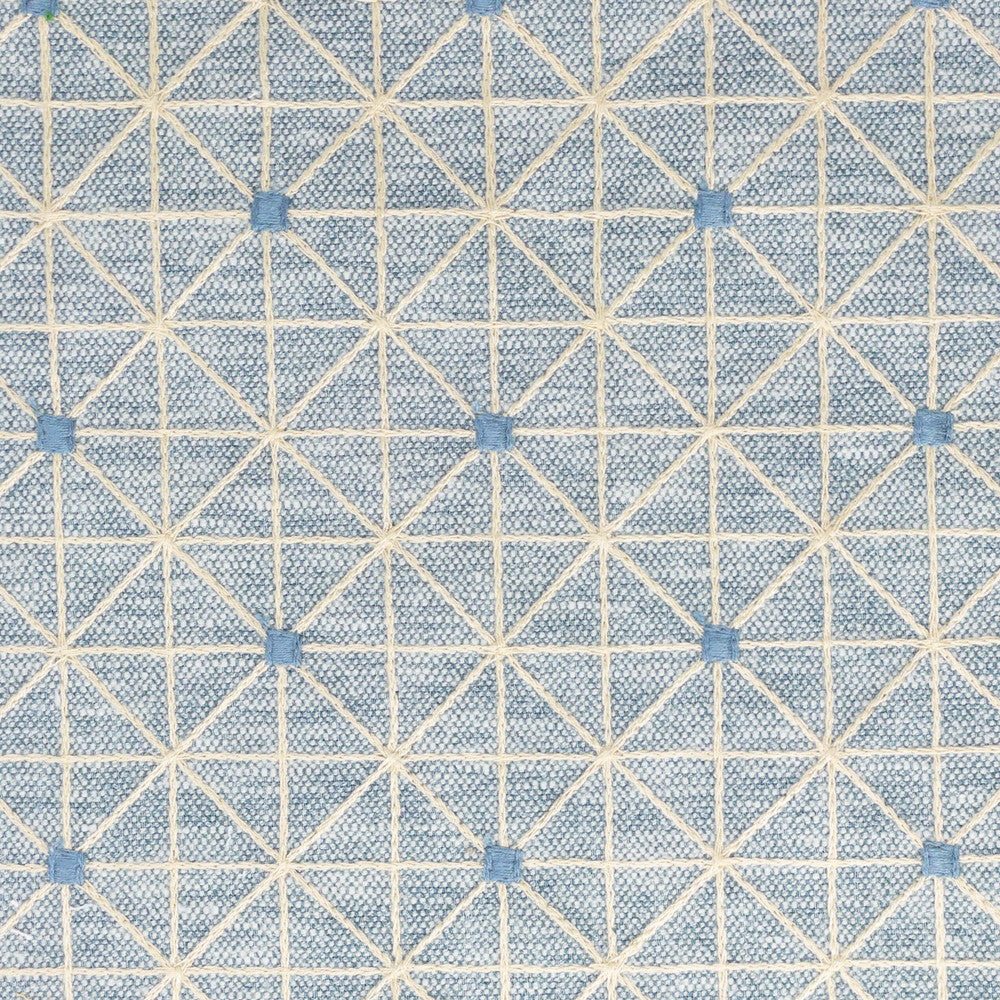 Lucille 3 Harbor by Stout Designer Fabric RAINBOW LIBRARY BREEZE/AEGEAN 71%POL 29%COT %REMB INDIA MARTINDALE WEAR TEST (20 000 CIRCULAR RUBS) Horizontal: 3.250 and Vertical: 3.250 52 in - Swanky Fabrics -