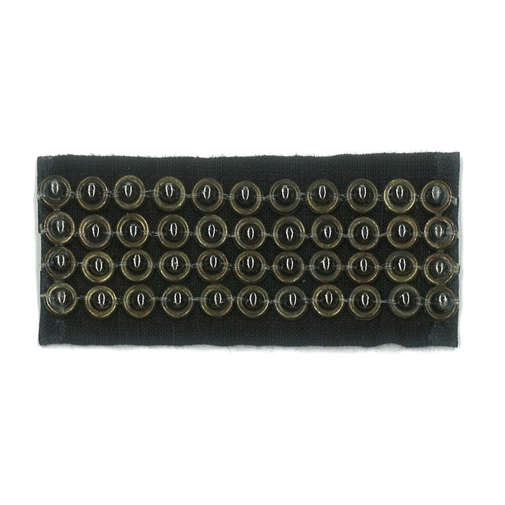 Lucretia 1 Ebony by Stout Designer Trim NEW WORLD TRIM VOLUME II 100%LIN INDIA Horizontal: 0.375 and Vertical: 0.375 1.5 in - Swanky Fabrics -