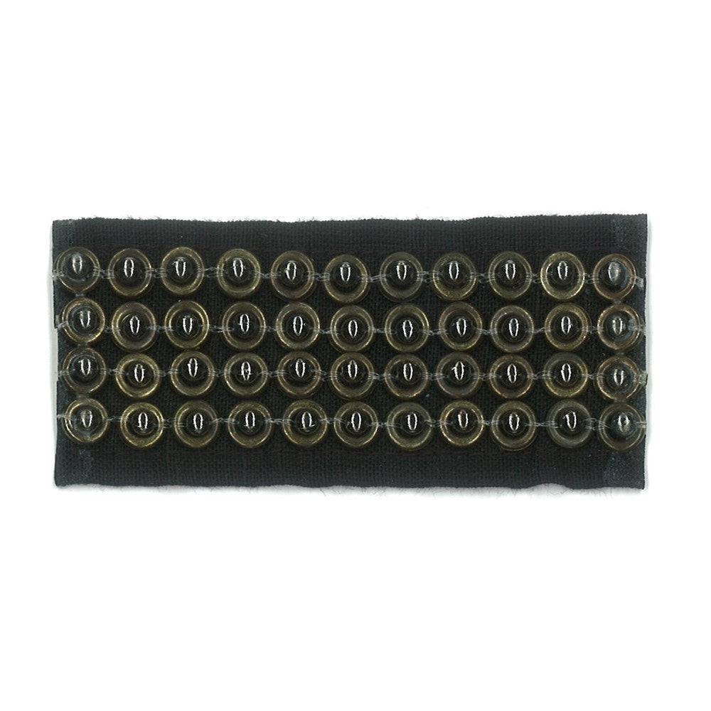 Lucretia 1 Ebony by Stout Trim Stout Trim Lucretia 1 EbonyTrim NEW WORLD TRIM VOLUME II 100%LIN INDIA </p><p>Repeat: H: 0.375, V: 0.375 1.5 in - Fabric Carolina -