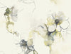 Seabrook Designs Wallpaper Anemone Watercolor Floral Dark Ash and Canary LW50007