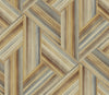 Seabrook Designs Wallpaper Geo Inlay Saddle Brown and Steel LW50106