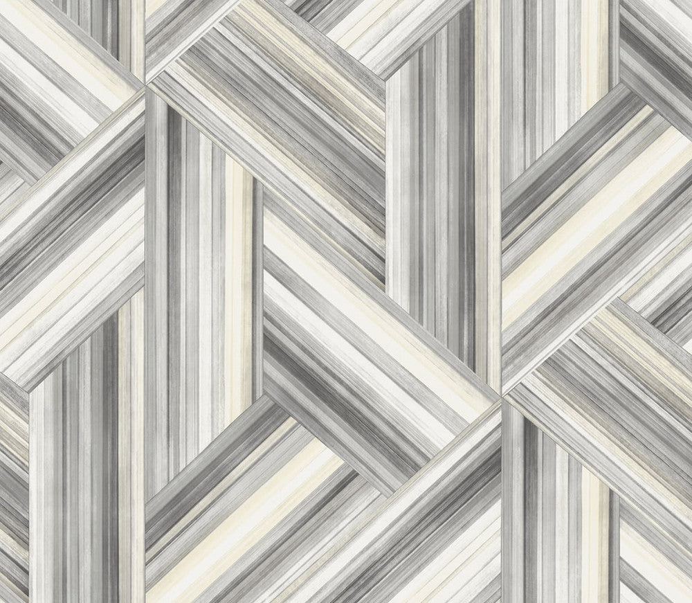 Geo Inlay Cove Gray and Carrara LW50108 by Seabrook Designs Designer Wallpaper