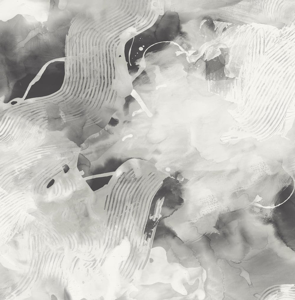 Notch Trowel Abstract Grayscale LW50200 by Seabrook Designs Designer Wallpaper