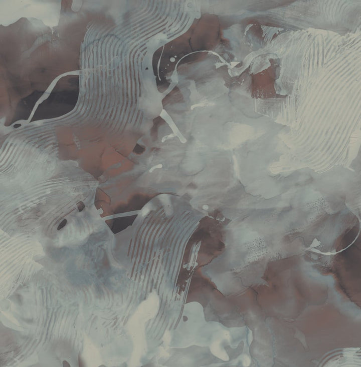 Notch Trowel Abstract Garnet and Deep Sea LW50201 by Seabrook Designs Designer Wallpaper