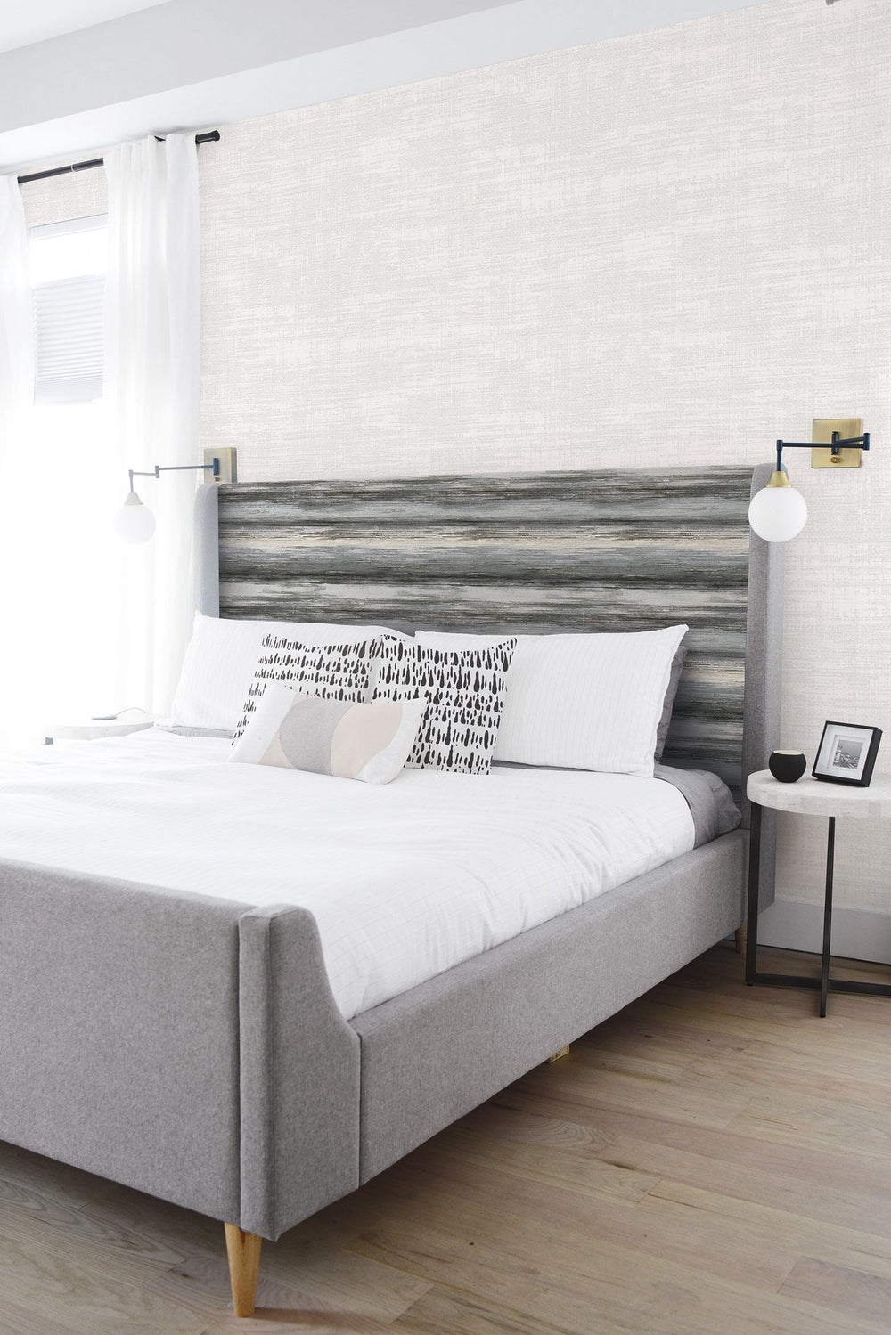 Sunset Stripes Mercury and Sand Dollar LW50400 by Seabrook Designs Designer Wallpaper