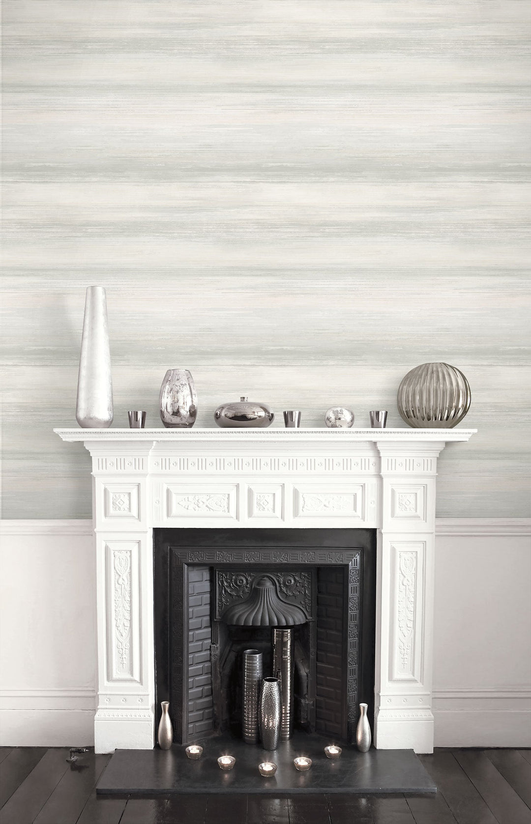 Sunset Stripes Winter Mist LW50410 by Seabrook Designs Designer Wallpaper