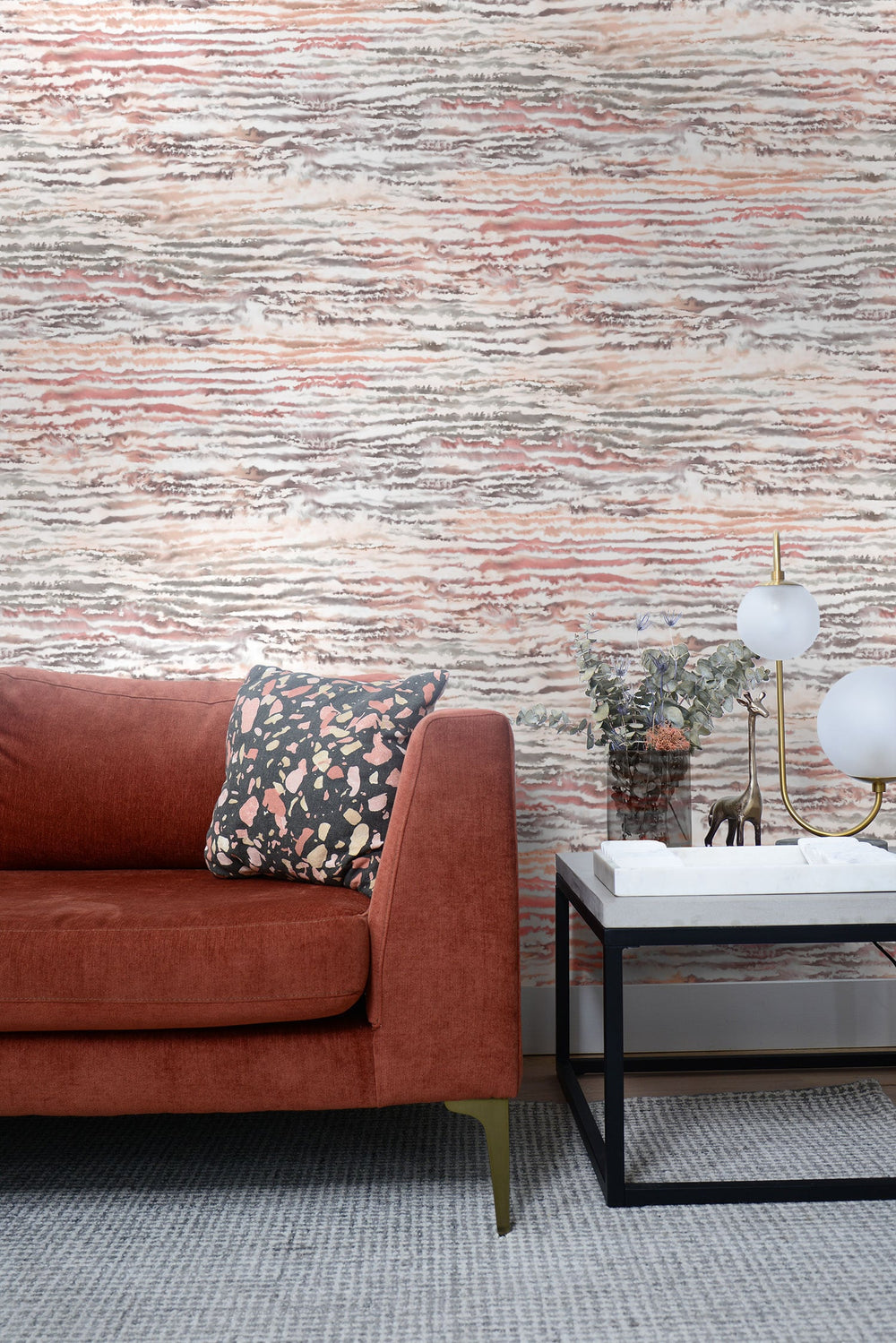 Watercolor Waves Smoked Peach LW50501 by Seabrook Designs Designer Wallpaper