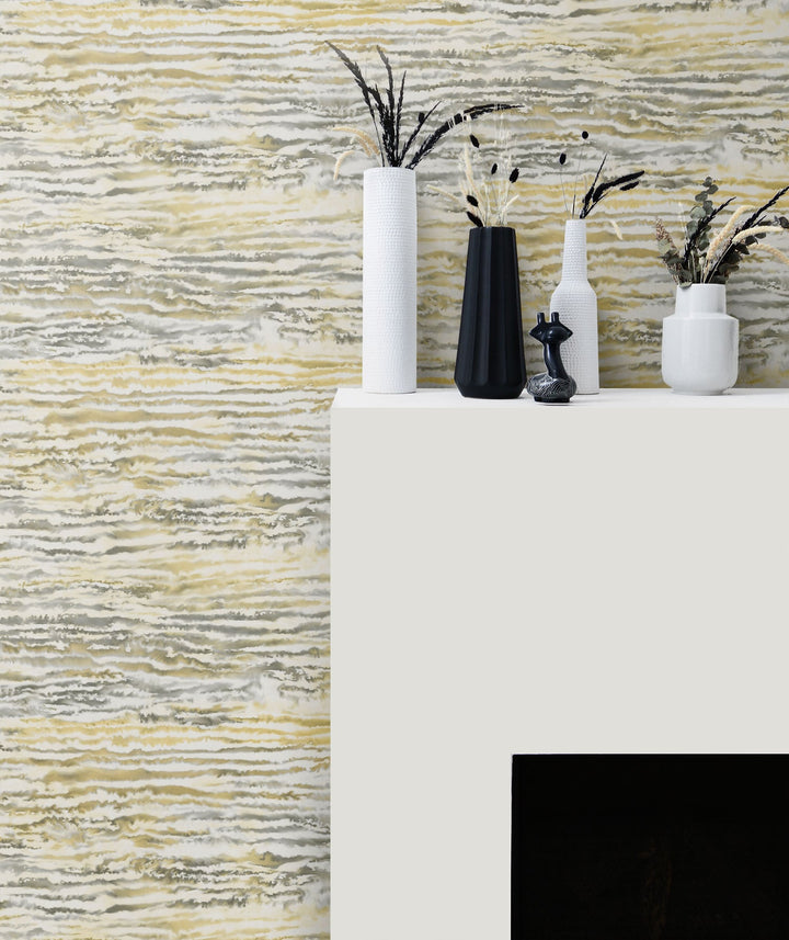 Watercolor Waves Golden Dusk LW50507 by Seabrook Designs Designer Wallpaper