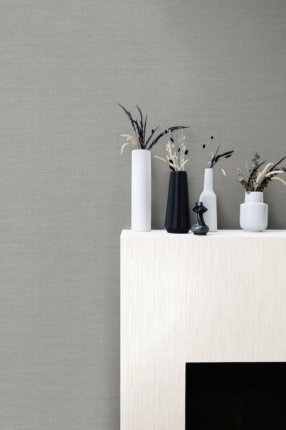 Cardboard Faux Metallic Pearl and Heather Gray LW50700 by Seabrook Designs Designer Wallpaper