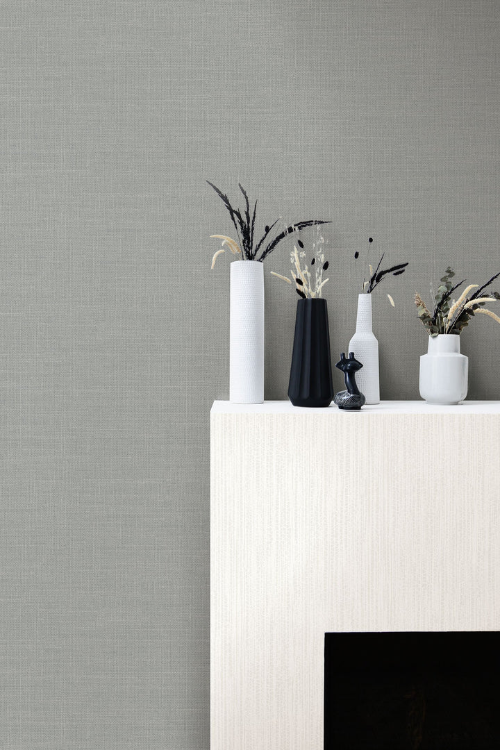 Cardboard Faux Metallic Pearl and Heather Gray LW50700 by Seabrook Designs Designer Wallpaper