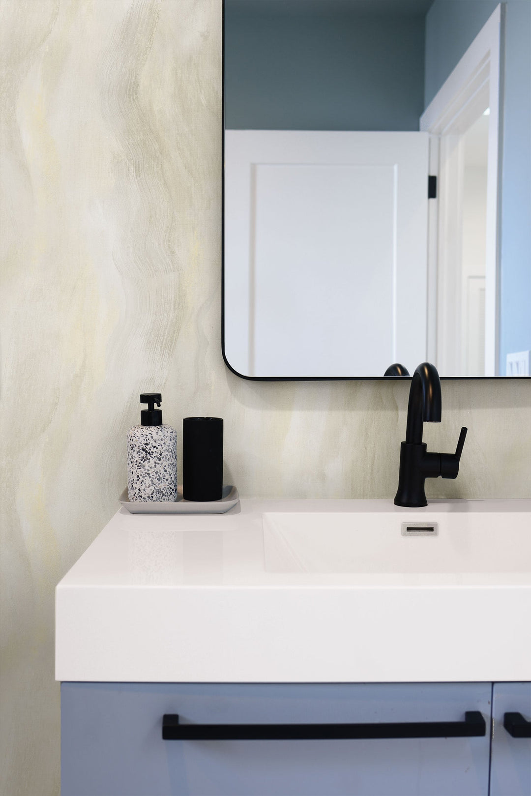 Smoke Texture Embossed Vinyl White Onyx LW50905 by Seabrook Designs Designer Wallpaper