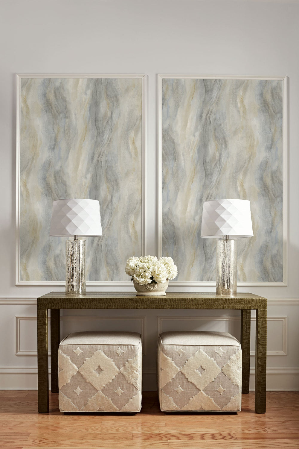 Smoke Texture Embossed Vinyl Morning Snowfall LW50908 by Seabrook Designs Designer Wallpaper