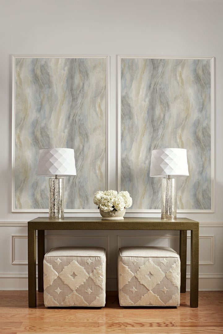 Smoke Texture Embossed Vinyl Morning Snowfall LW50908 by Seabrook Designs Designer Wallpaper