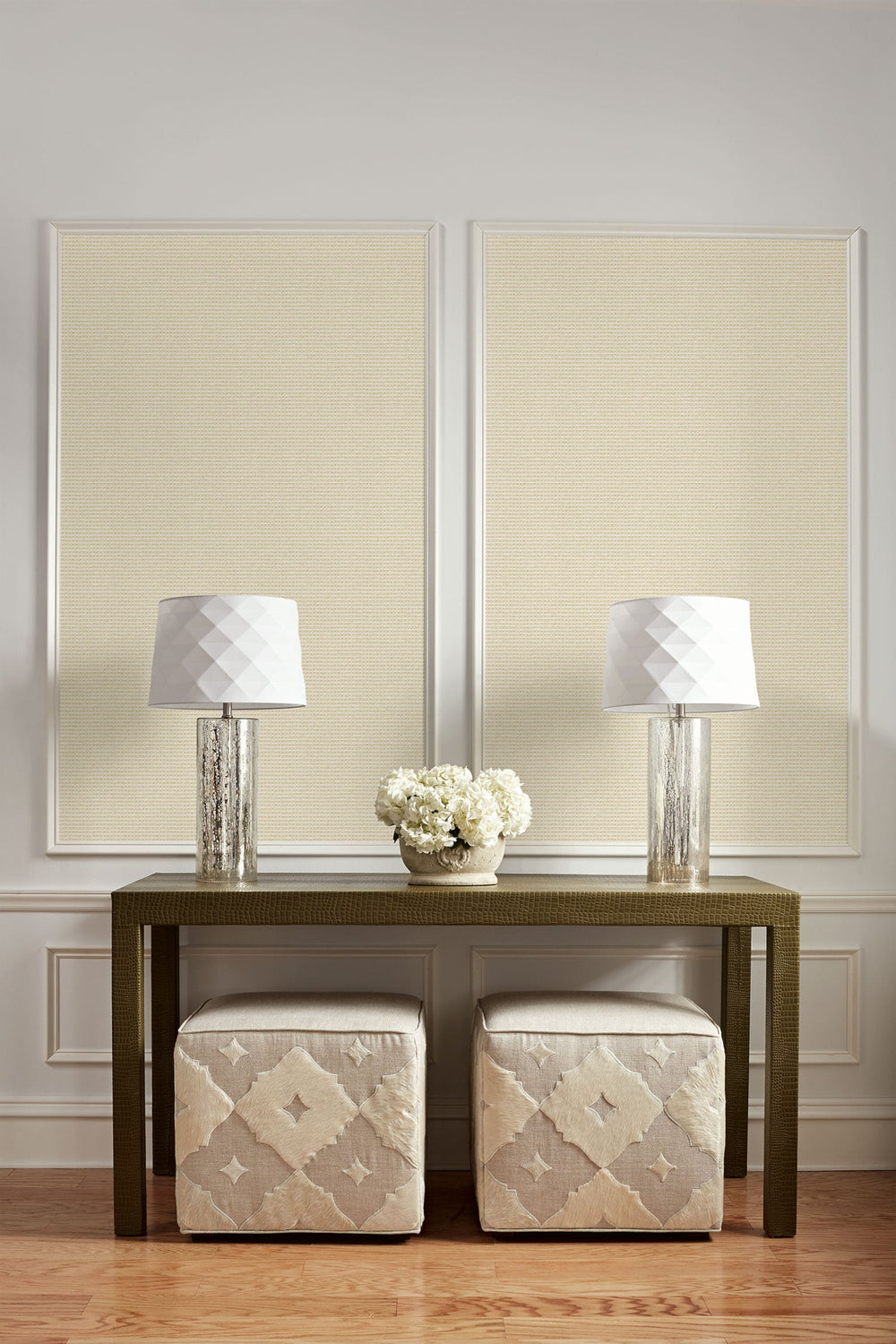 Faux Wool Weave Metallic Gold and Cream LW51005 by Seabrook Designs Designer Wallpaper