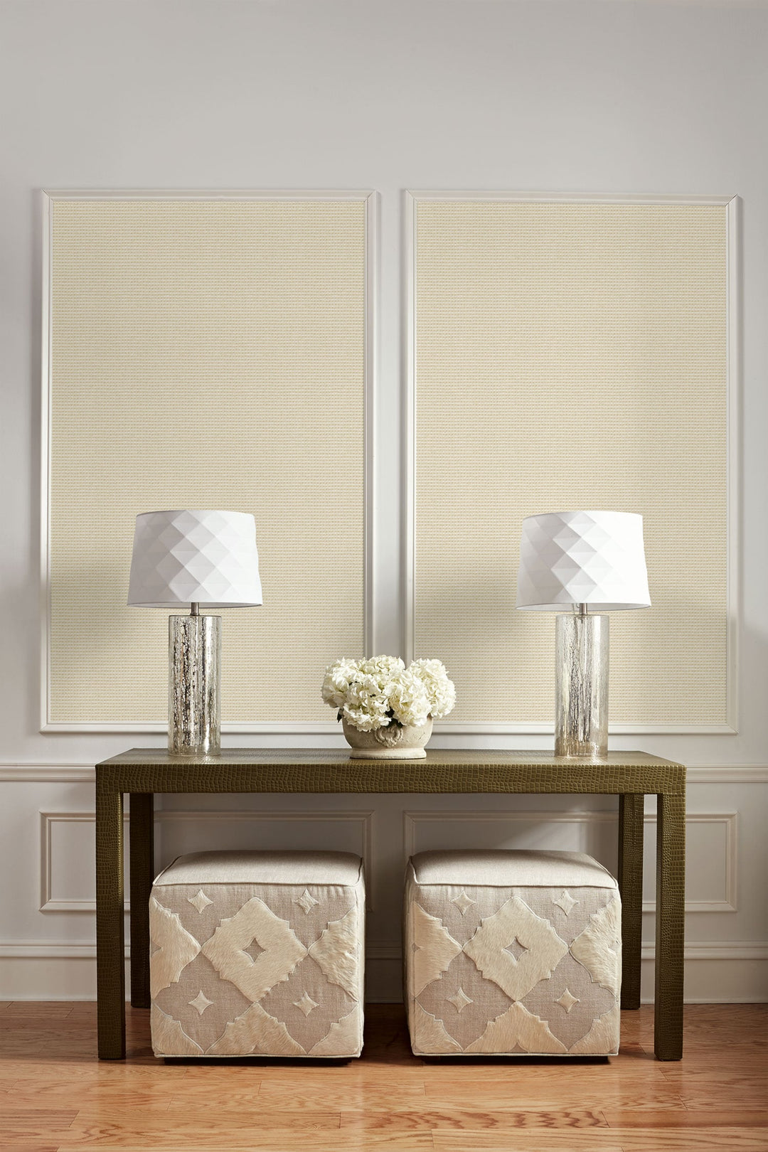 Faux Wool Weave Metallic Gold and Cream LW51005 by Seabrook Designs Designer Wallpaper