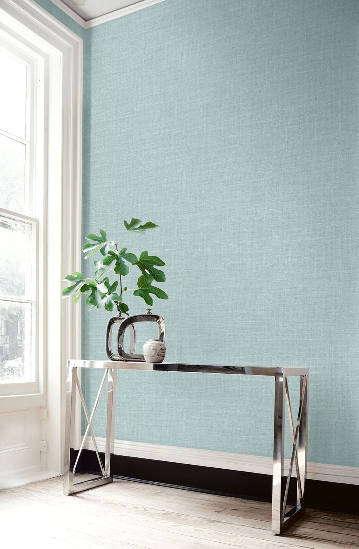 Hopsack Embossed Vinyl Icicle LW51112 by Seabrook Designs Designer Wallpaper
