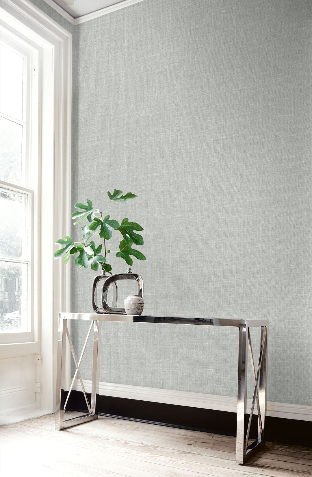 Hopsack Embossed Vinyl Smoke Drift LW51128 by Seabrook Designs Designer Wallpaper