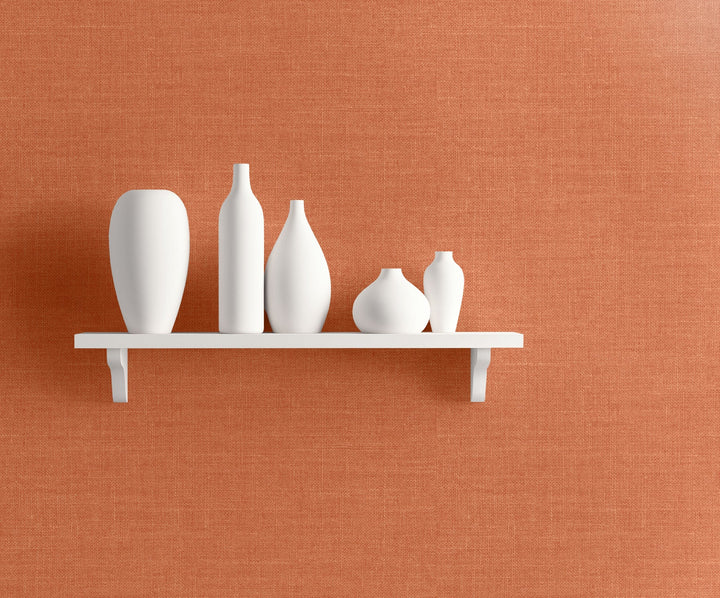 Hopsack Embossed Vinyl Persimmon LW51146 by Seabrook Designs Designer Wallpaper