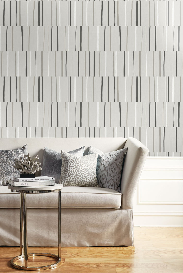 Block Lines Warm Stone LW51200 by Seabrook Designs Designer Wallpaper