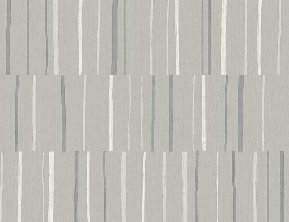 Block Lines Metallic Silver and Cove Gray LW51208 by Seabrook Designs Designer Wallpaper