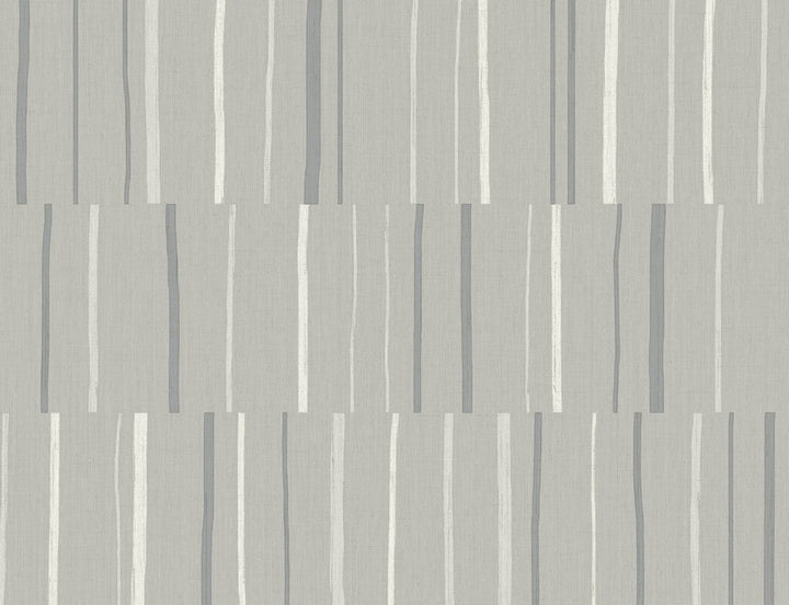 Block Lines Metallic Silver and Cove Gray LW51208 by Seabrook Designs Designer Wallpaper