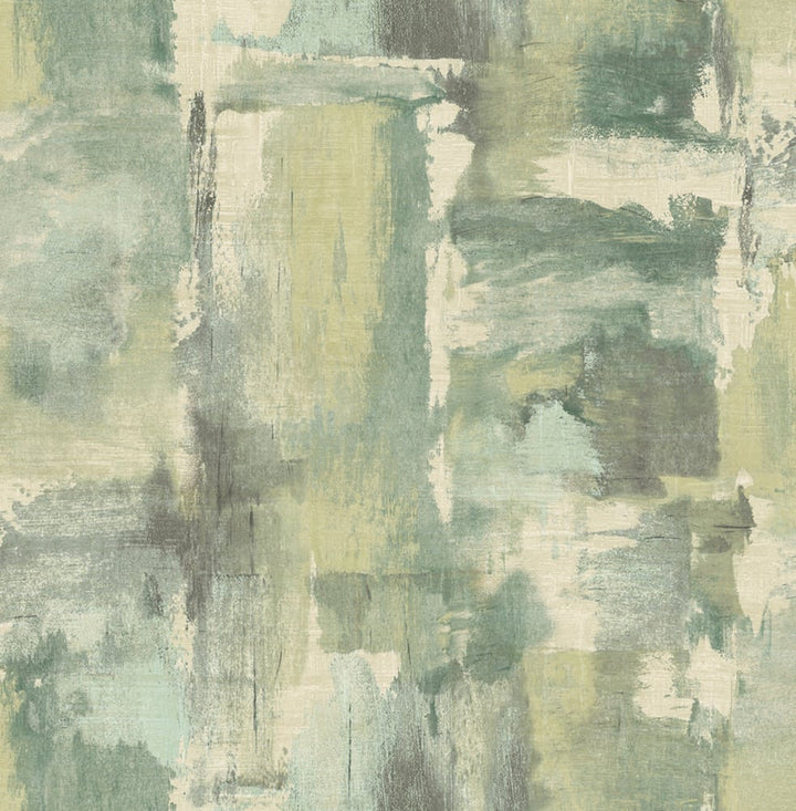 Dry Brush Faux Everglades and Moss Green LW51304 by Seabrook Designs Designer Wallpaper