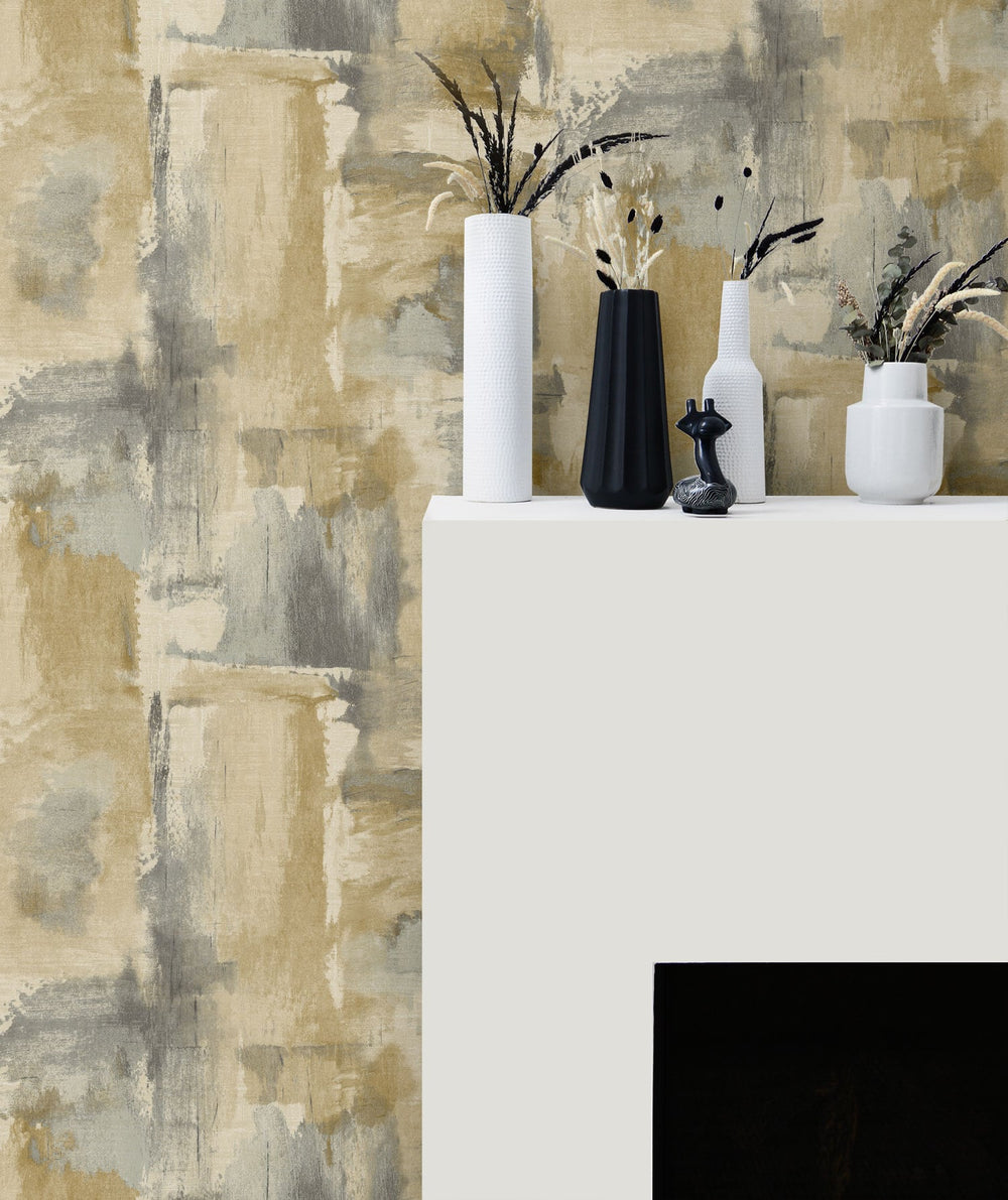Dry Brush Faux Golden Dusk LW51307 by Seabrook Designs Designer Wallpaper