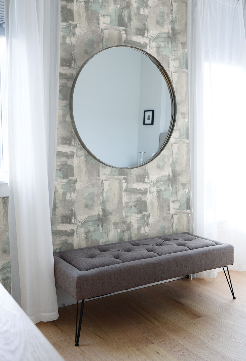 Dry Brush Faux Snowy Mountain LW51308 by Seabrook Designs Designer Wallpaper