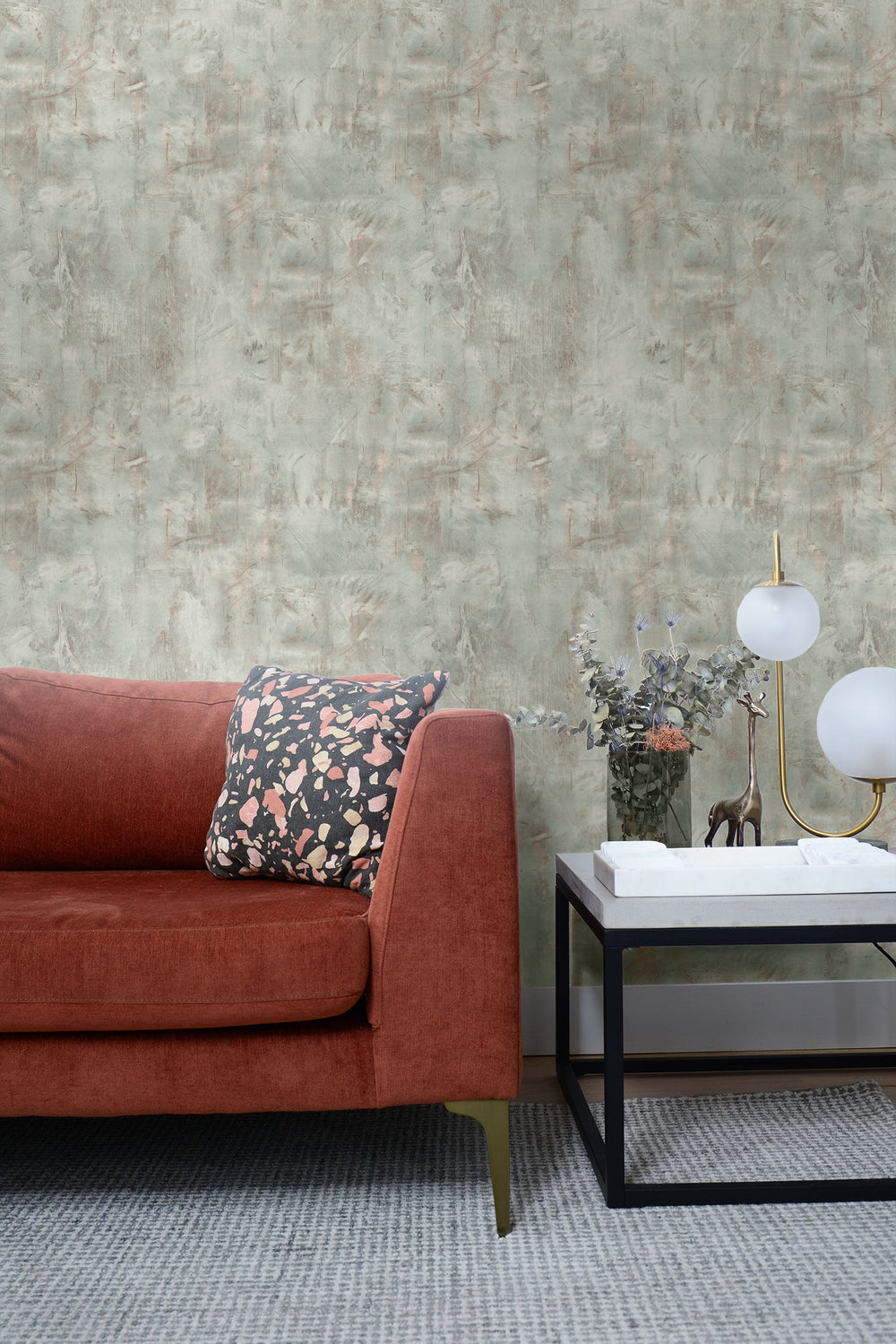 Rustic Stucco Faux Mauve and Icicle LW51701 by Seabrook Designs Designer Wallpaper