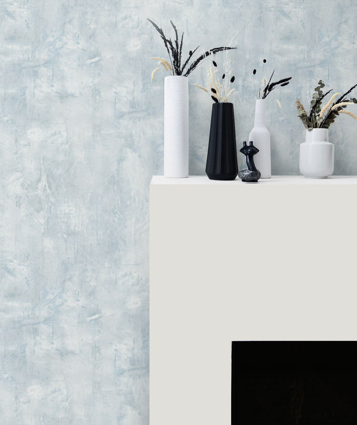 Rustic Stucco Faux Powder Blue LW51712 by Seabrook Designs Designer Wallpaper