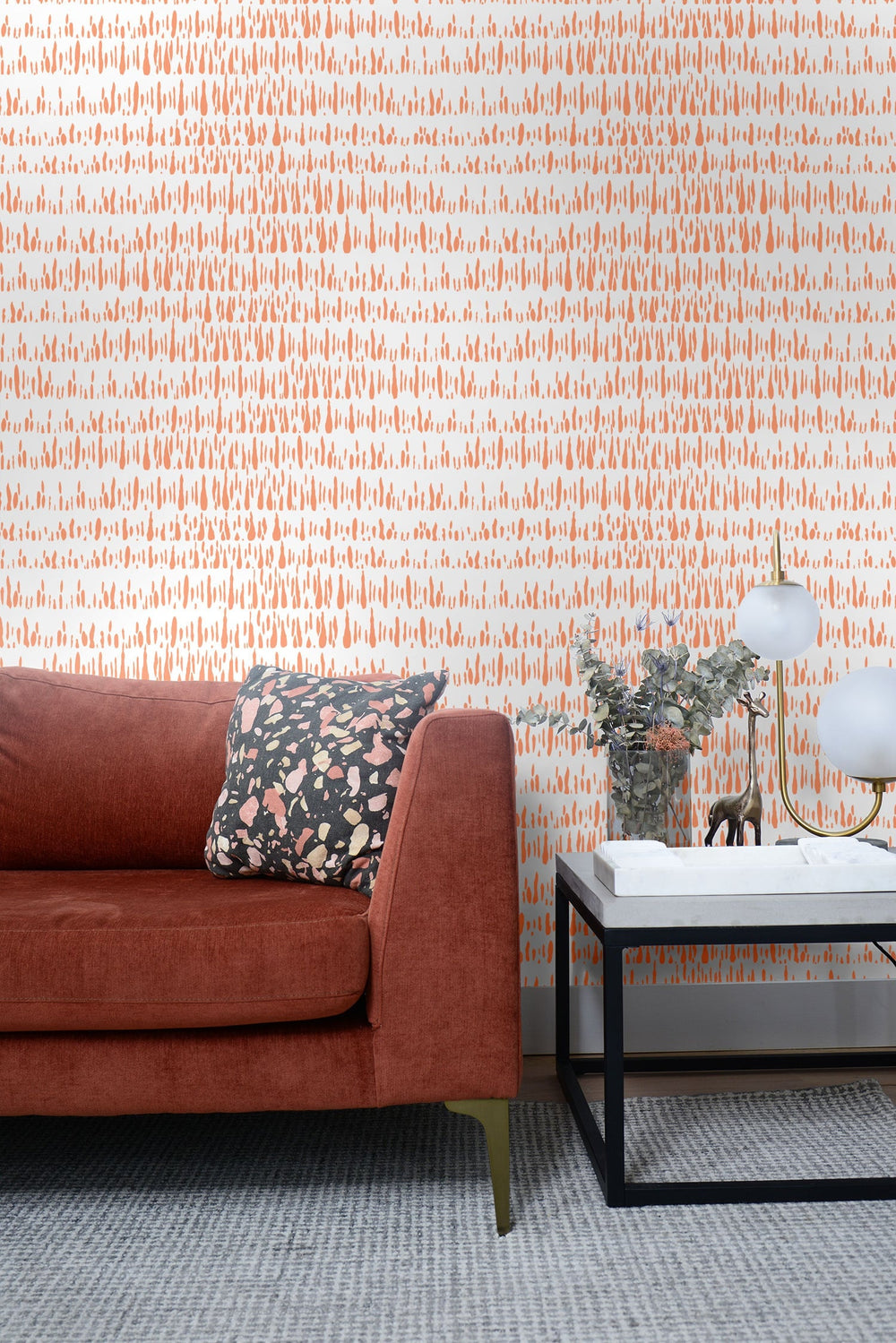Brush Marks Orangesicle LW51806 by Seabrook Designs Designer Wallpaper