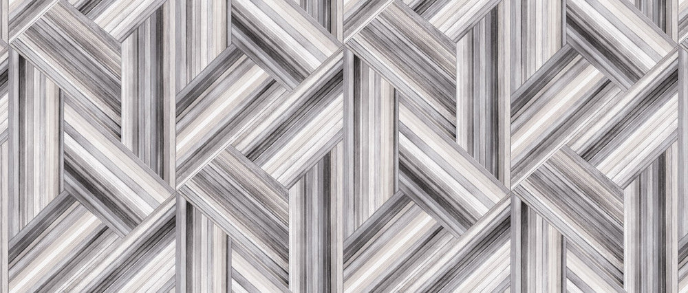 Geo Inlay Fabric Cove Gray and Carrara LW51908F by Seabrook Designs Designer Fabric