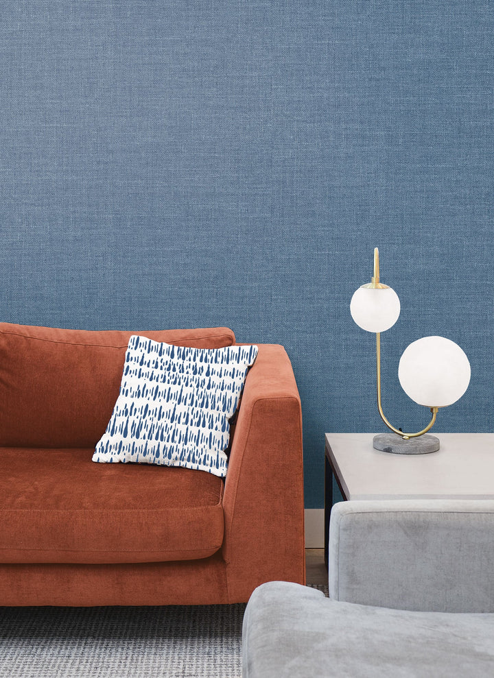 Brush Marks Fabric Navy and White LW52102F by Seabrook Designs Designer Fabric