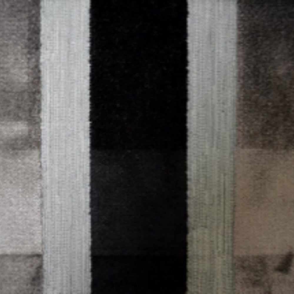 Lara's Velvet Stripe Charcoal by Europatex Designer Fabric Lara's Velvet 57% Polyester, 43% Viscose 1" H 55.00 inches - Swanky Fabrics -