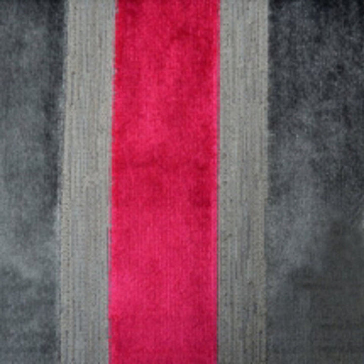 Lara's Velvet Stripe Ruby by Europatex Designer Fabric Lara's Velvet 57% Polyester, 43% Viscose 1" H 55.00 inches - Swanky Fabrics -