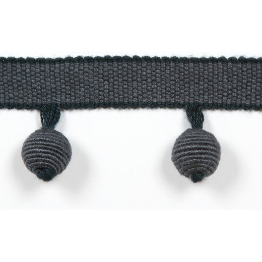 Le Lin Beaded Fringe - Blueberry by Europatex Designer Fabric Le Lin Collection 63% Linen / 37% Rayon China See Sample Horizontal: N/A and Vertical: N/A 1.46 inches  - Swanky Fabrics -