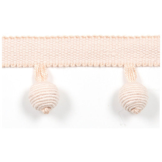 Le Lin Beaded Fringe Blush by Europatex Designer Fabric Le Lin Collection 63% Linen / 37% Rayon China See Sample Horizontal: N/A and Vertical: N/A 1.46 inches  - Swanky Fabrics -