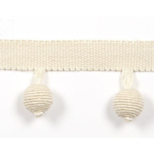 Le Lin Beaded Fringe - Bone by Europatex Designer Fabric Le Lin Collection 63% Linen / 37% Rayon China See Sample Horizontal: N/A and Vertical: N/A 1.46 inches  - Swanky Fabrics -