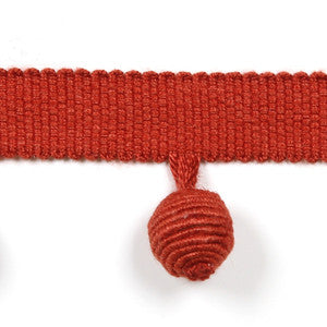 Europatex Fabric Le Lin Beaded Fringe Coral