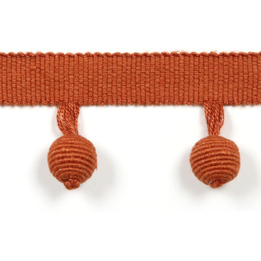 Le Lin Beaded Fringe Rust by Europatex Designer Fabric Le Lin Collection 63% Linen / 37% Rayon China See Sample Horizontal: N/A and Vertical: N/A 1.46 inches  - Swanky Fabrics -