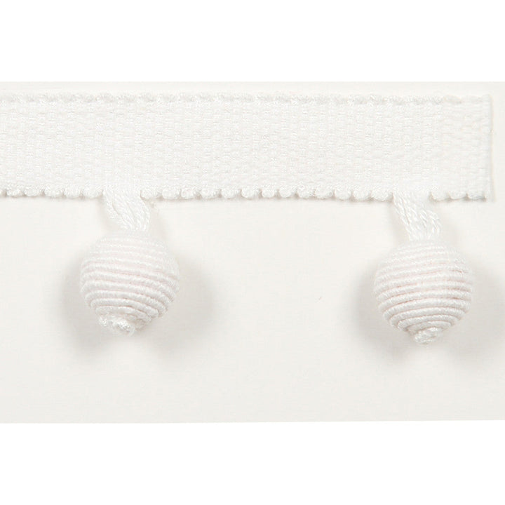Le Lin Beaded Fringe White by Europatex Designer Fabric Le Lin 63% Linen, 37% Rayon 1.46 inches - Swanky Fabrics -