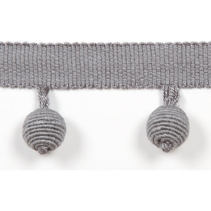 Le Lin Beaded Fringe Battleship by Europatex Designer Fabric Le Lin Collection 63% Linen, 37% Rayon China Horizontal: N/A and Vertical: N/A 1.46" - Swanky Fabrics -