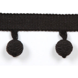 Europatex Fabric Le Lin Beaded Fringe Black