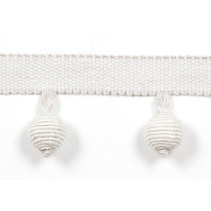 Europatex Fabric Le Lin Beaded Fringe Dove
