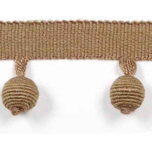 Europatex Fabric Le Lin Beaded Fringe Mocha