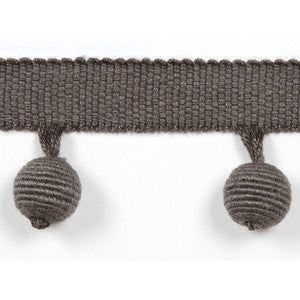 Europatex Fabric Le Lin Beaded Fringe Steel
