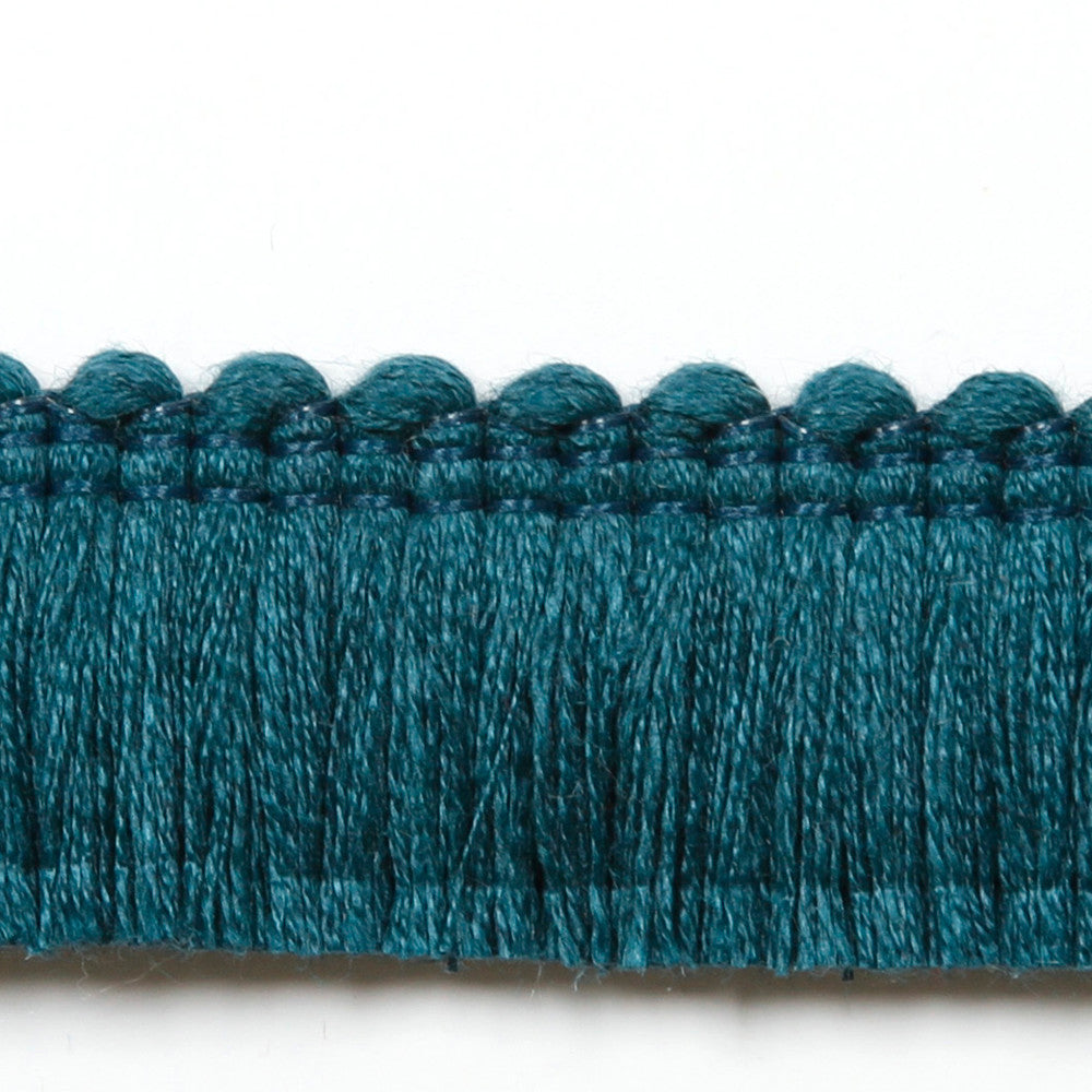 Legacy Brushed Fringe Emerald by Europatex Designer Fabric Legacy 97% Linen, 3% Polyester 1.20 inches - Swanky Fabrics -