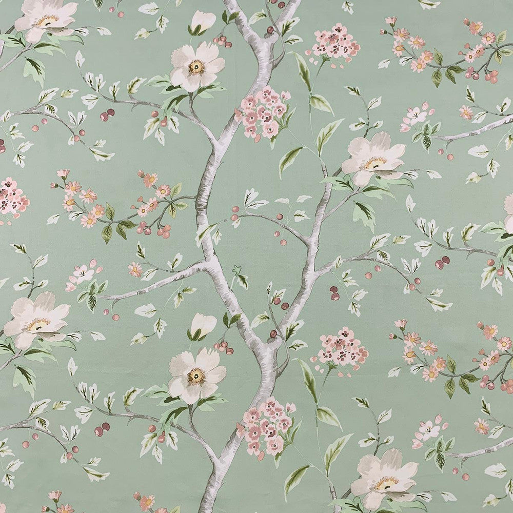 Lillian August Janie Green Tea by Magnolia Designer Fabric - 100% Cotton Sateen India 50000 Horizontal: 36.22 and Vertical: 17.13 54 - Swanky Fabrics -