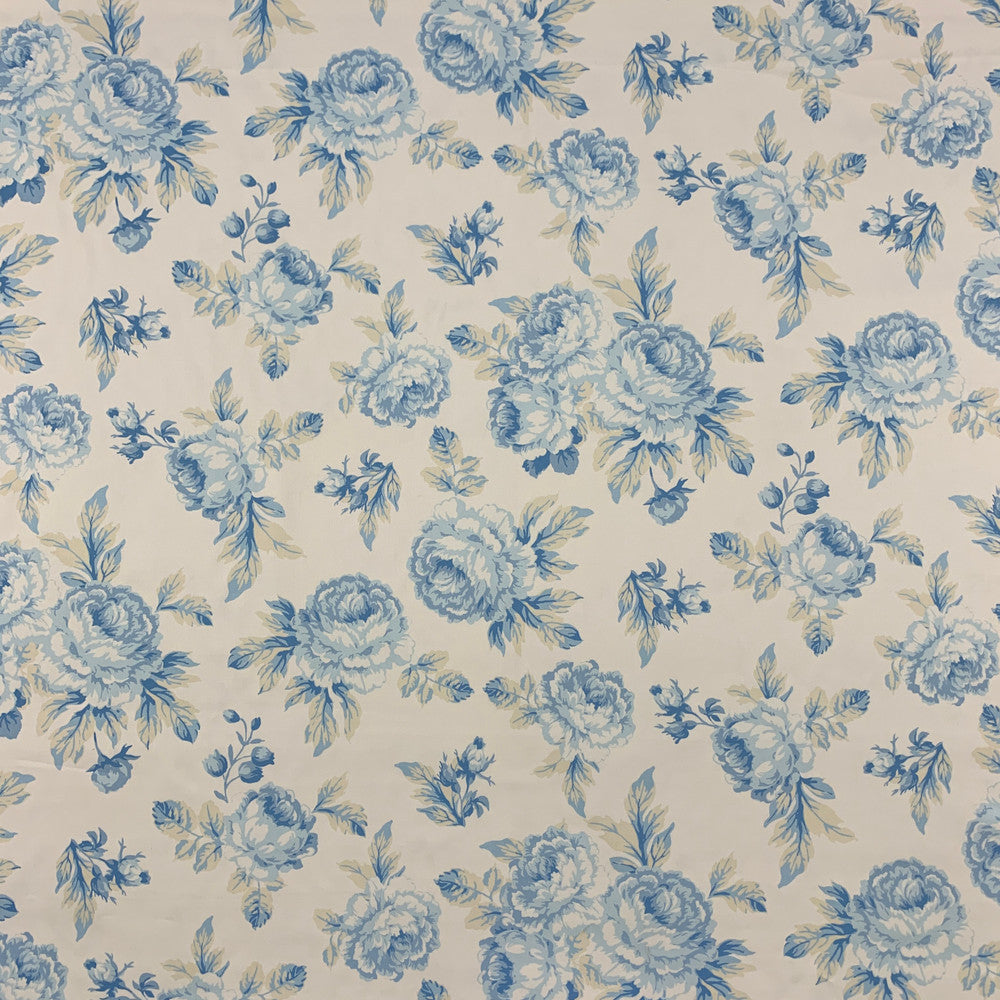Lillian August Jenni Skyblue by Magnolia Designer Fabric - 100% Cotton Sateen India 50000 Horizontal: 54.7 and Vertical: 17.91 54 - Swanky Fabrics -